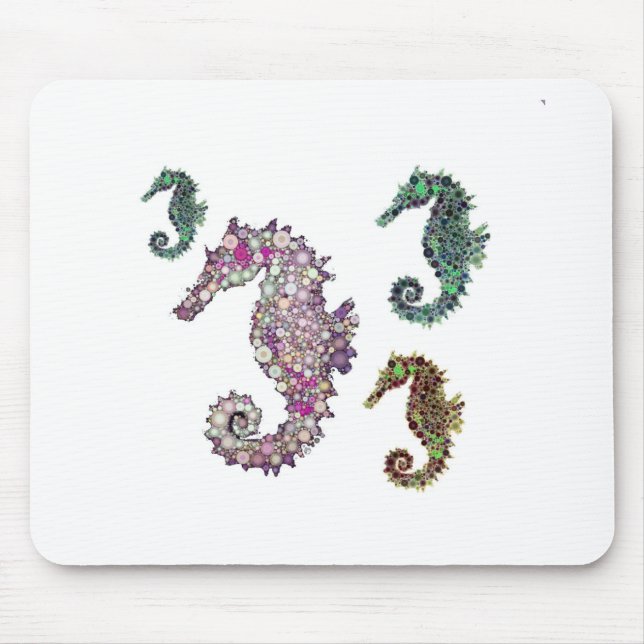 Seahorses Art by LeahG Mouse Pad (Front)
