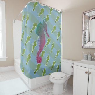 Seahorses art Shower Curtain