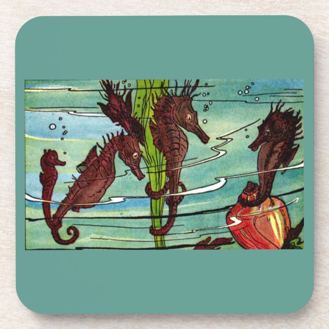 seahorses beverage coaster (Front)