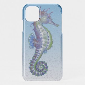 seahorses blue drops uncommon iPhone case