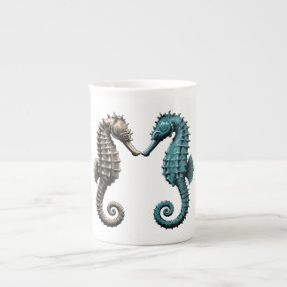 Seahorses  bone china mug
