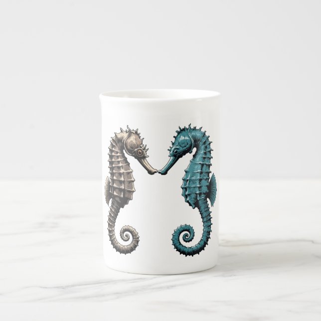 Seahorses  bone china mug (Front)