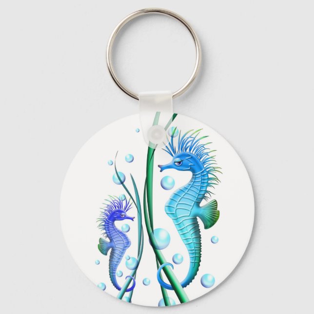 Seahorses Cartoon Keychain (Front)