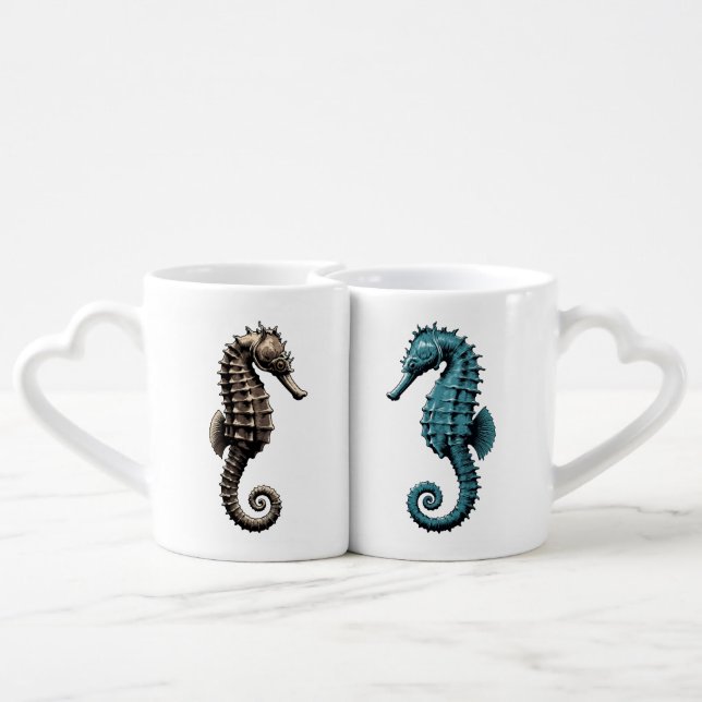 Seahorses  coffee mug set (Back Nesting)