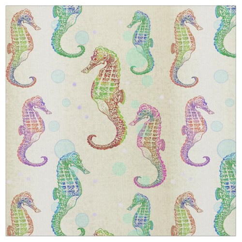 Seahorses in Gold Fabric