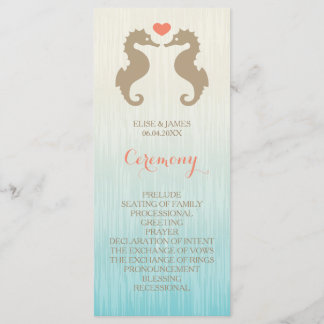 Seahorses In Love Wedding Ceremony Program