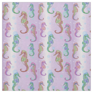 Seahorses in Mauve Fabric