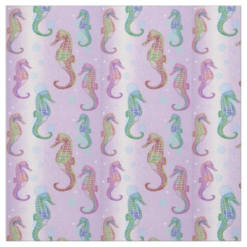 Seahorses in Mauve Fabric