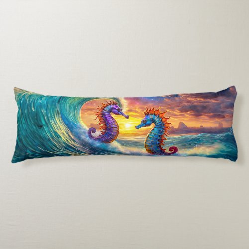 Seahorses In Space 01 Design By Rich AMeN Gill Body Pillow