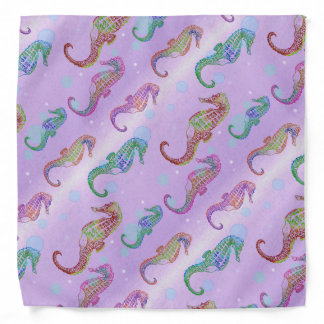Seahorses Mauve Bandana