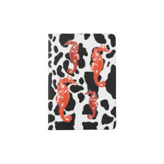 Seahorses on Cow print Passport Holder