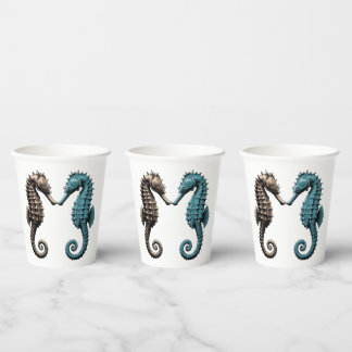 Seahorses  paper cups