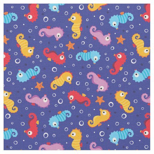 Seahorses Seamless Pattern Fabric