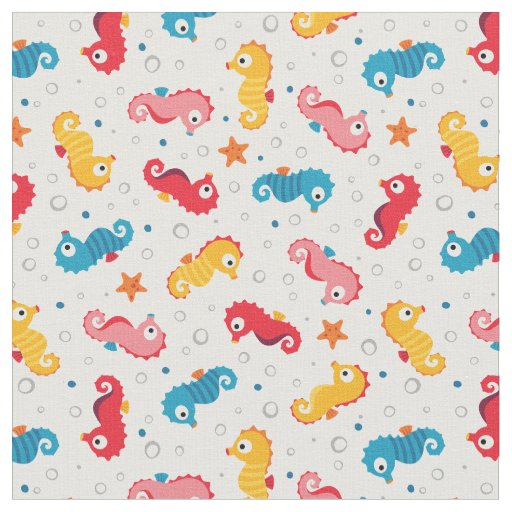 Seahorses Seamless Pattern Fabric