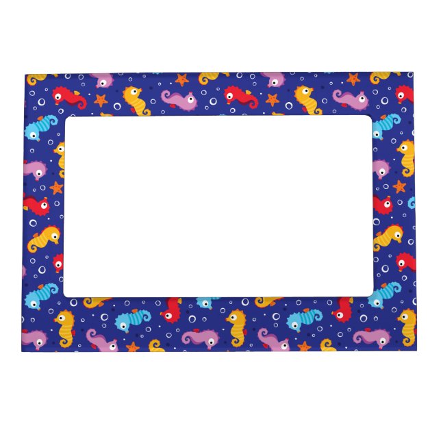 Seahorses Seamless Pattern Magnetic Frame (Front)
