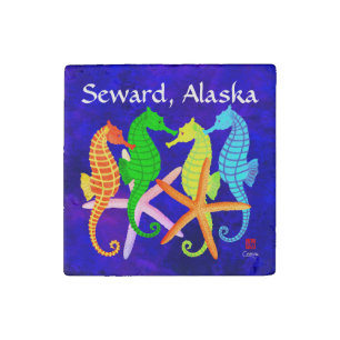 Seahorses, Seward - Marble Magnet