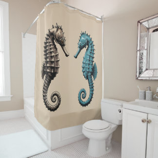 Seahorses  shower curtain