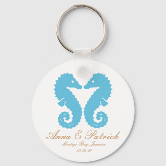Seahorses Wedding Favor Personalized Key Ring