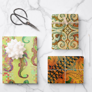 Seahorses, Woodbury & Cardiff Sampler Wrapping Paper Sheets