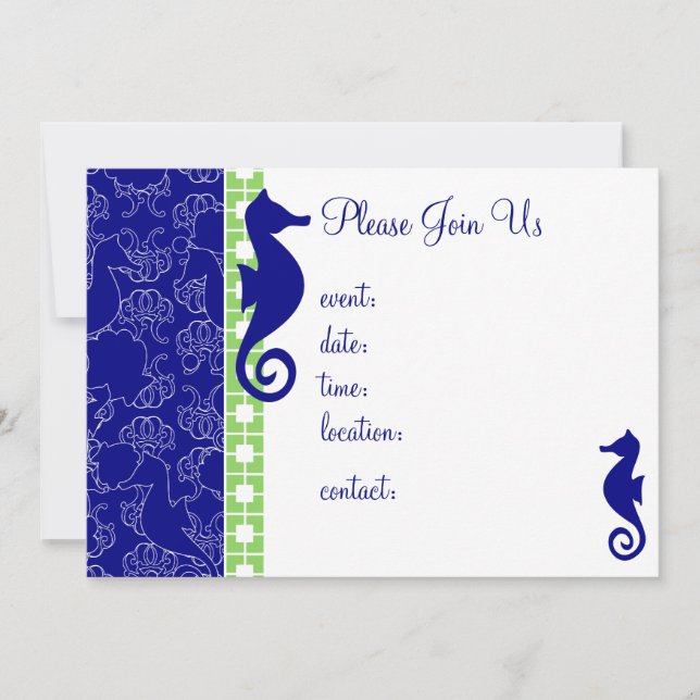 Seahorsing Around Invitation (Front)