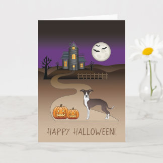 Seal And White Iggy And Halloween Haunted House Card
