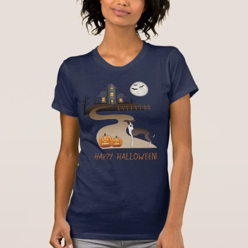 Seal And White Iggy And Halloween Haunted House T_Shirt