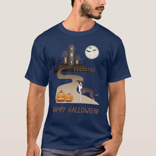Seal And White Iggy And Halloween Haunted House T_Shirt