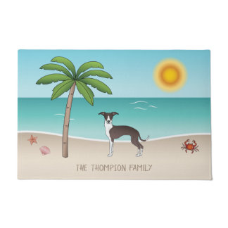 Seal And White Iggy Dog At Tropical Summer Beach Doormat