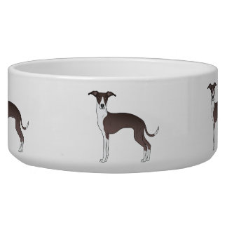 Seal And White Italian Greyhound Cartoon Dogs Bowl