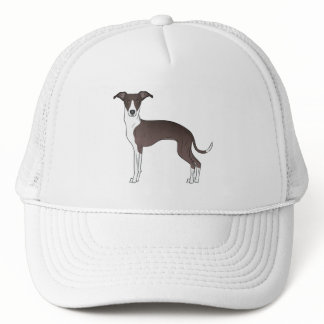 Seal And White Italian Greyhound Cute Cartoon Dog Trucker Hat