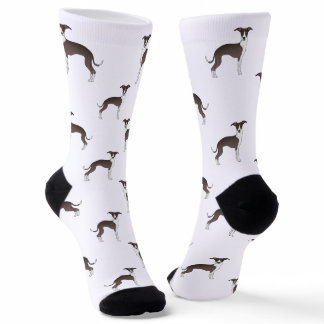 Seal And White Italian Greyhound Cute Dog Pattern Socks