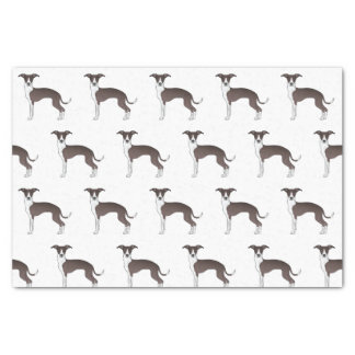 Seal And White Italian Greyhound Cute Dog Pattern Tissue Paper