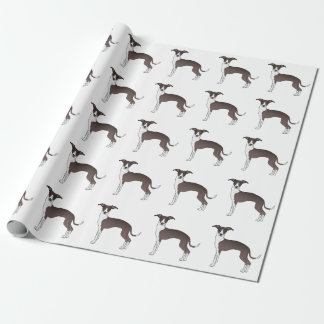 Seal And White Italian Greyhound Cute Dog Pattern Wrapping Paper