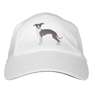 Seal And White Italian Greyhound Dog Illustration Hat