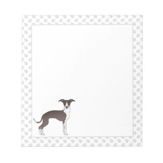 Seal And White Italian Greyhound Dog With Paws Notepad