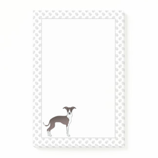 Seal And White Italian Greyhound Dog With Paws Post-it Notes