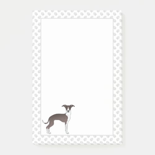 Seal And White Italian Greyhound Dog With Paws Post_it Notes