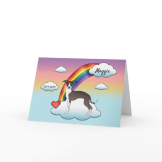 Seal And White Italian Greyhound Rainbow Memorial Card