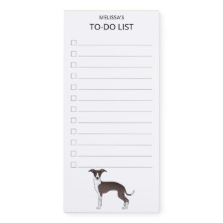 Seal And White Italian Greyhound To-Do List Magnetic Notepad