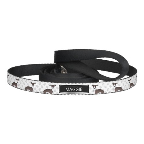 Seal And White Italian Greyhound With Custom Name Pet Leash