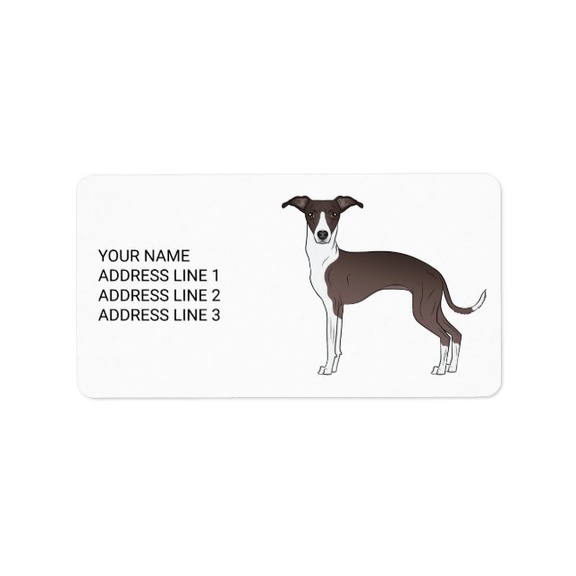 Seal And White Italian Greyhound With Custom Text Label (Front)