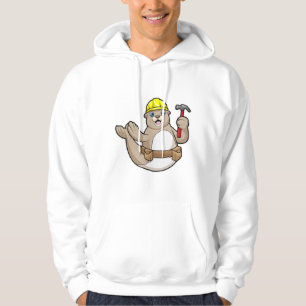 Seal as Carpenter with Hammer & Hat Hoodie