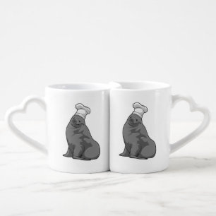 Seal as Cook with Chef hat Coffee Mug Set