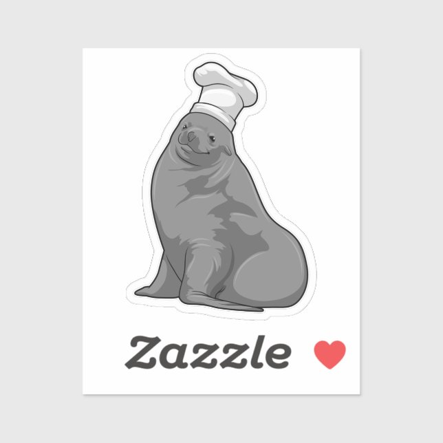Seal as Cook with Chef hat Sticker (Sheet)
