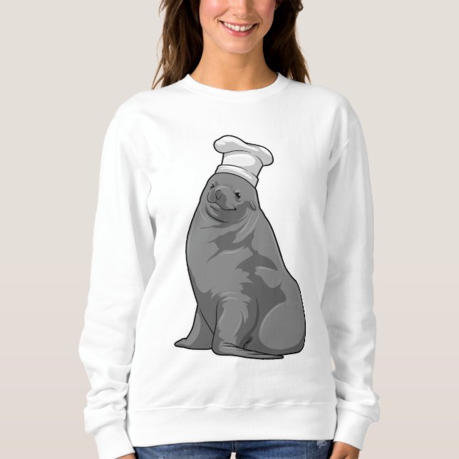 Seal as Cook with Chef hat Sweatshirt (Front)