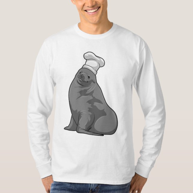 Seal as Cook with Chef hat T-Shirt (Front)