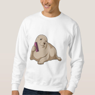 Seal as Hairdresser with Comb Sweatshirt