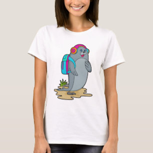 Seal as Hiker with Backpack T-Shirt