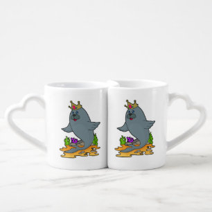 Seal as King with Crown Coffee Mug Set