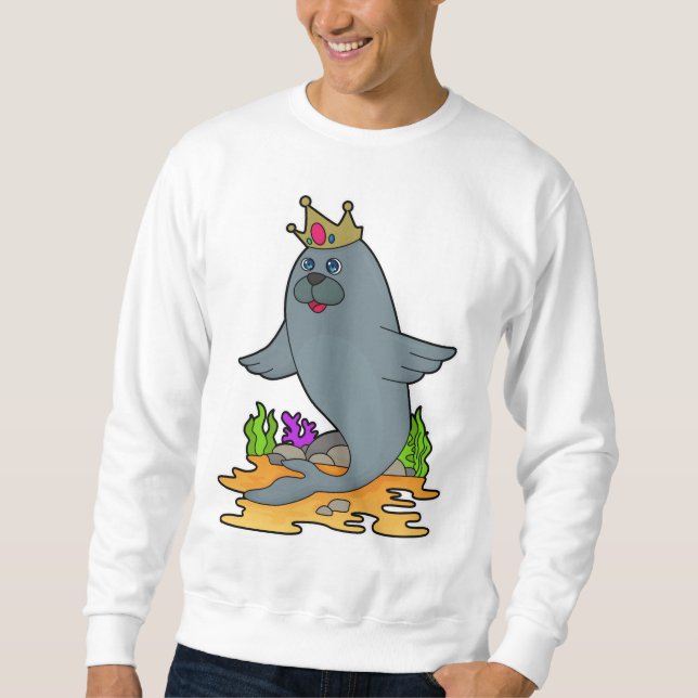Seal as King with Crown Sweatshirt (Front)